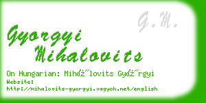 gyorgyi mihalovits business card